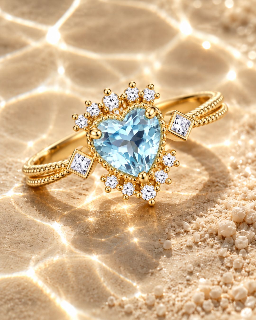 skylla - image 1- jpg SKYLLA heart-shaped sky-blue ring – gallery view 1