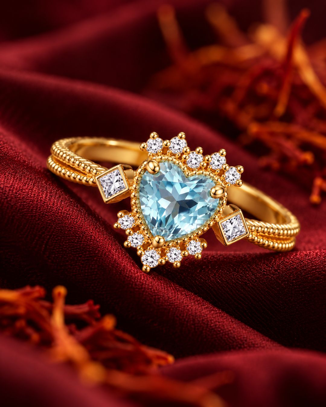 skylla - image 3 - jpg SKYLLA heart-shaped sky-blue ring – gallery view 3